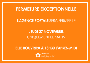 Fermeture exceptionnelle de l’agence postale