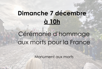 Cérémonie d’hommage aux morts pour la France