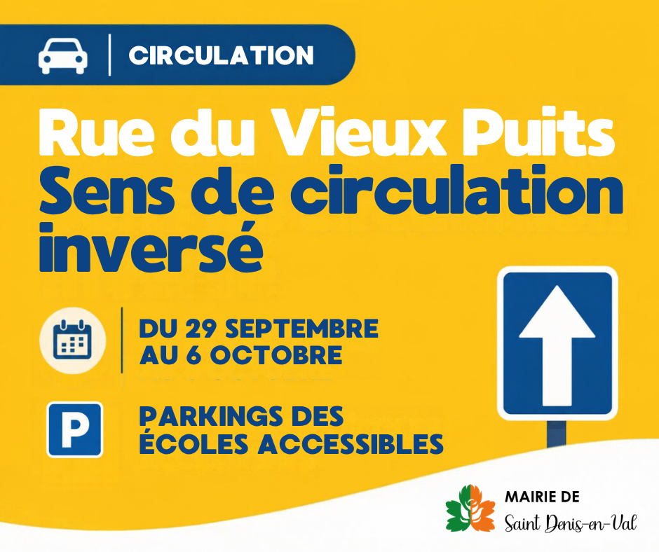 Rue du Vieux Puits : circulation temporairement inversée du 29 septembre au 6 octobre